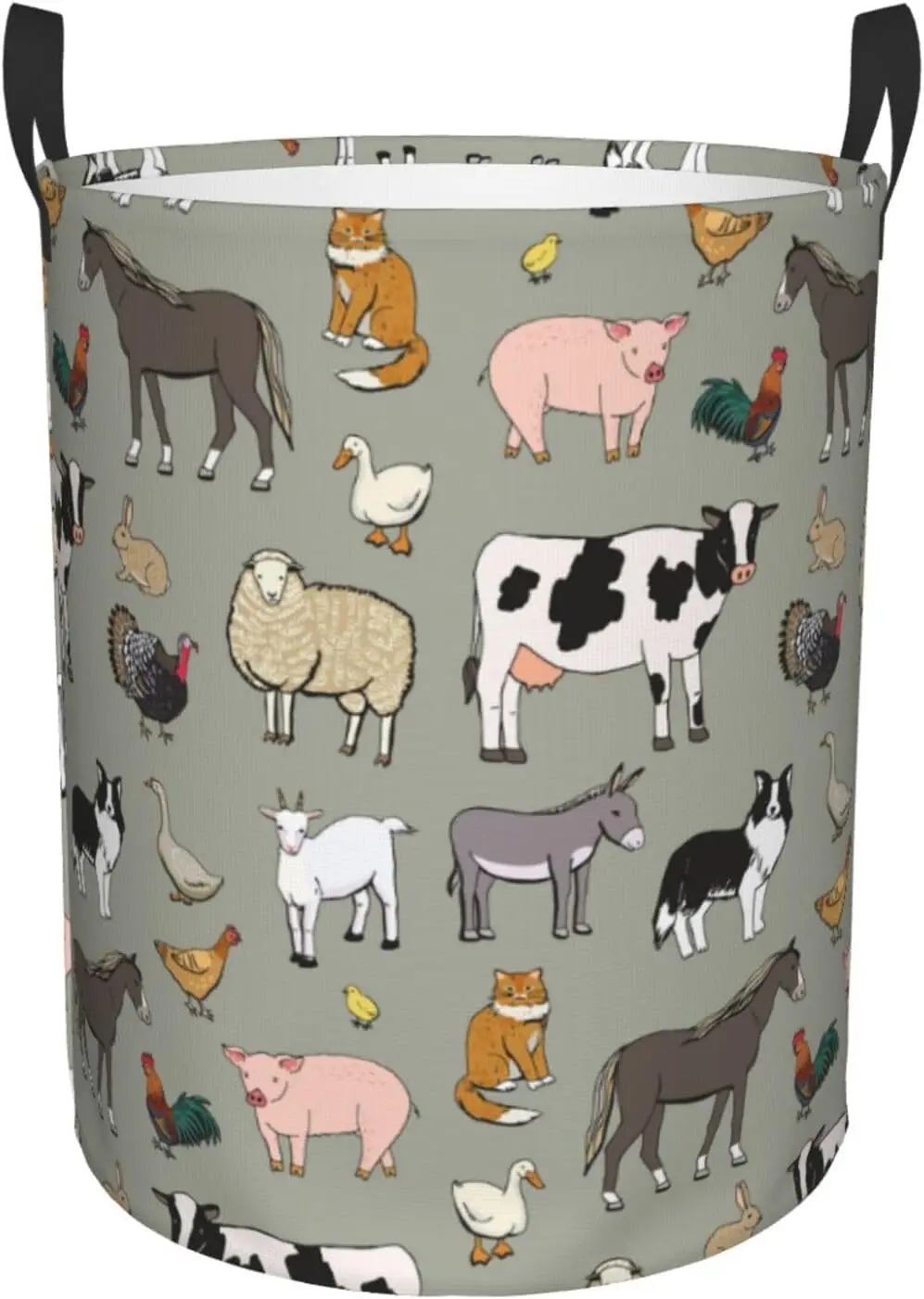 

Laundry Basket Farm Animals Laundry Hamper Waterproof Idea Hampers for Laundry,Large Collapsible Laundry Baskets with Handle Sui