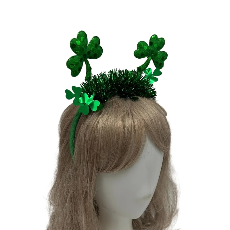 Shamrock Rose Headband StPatricks Day Hairhoop Holiday Headdress Irish National Day Celebration Hairband Festival Drop Shipping