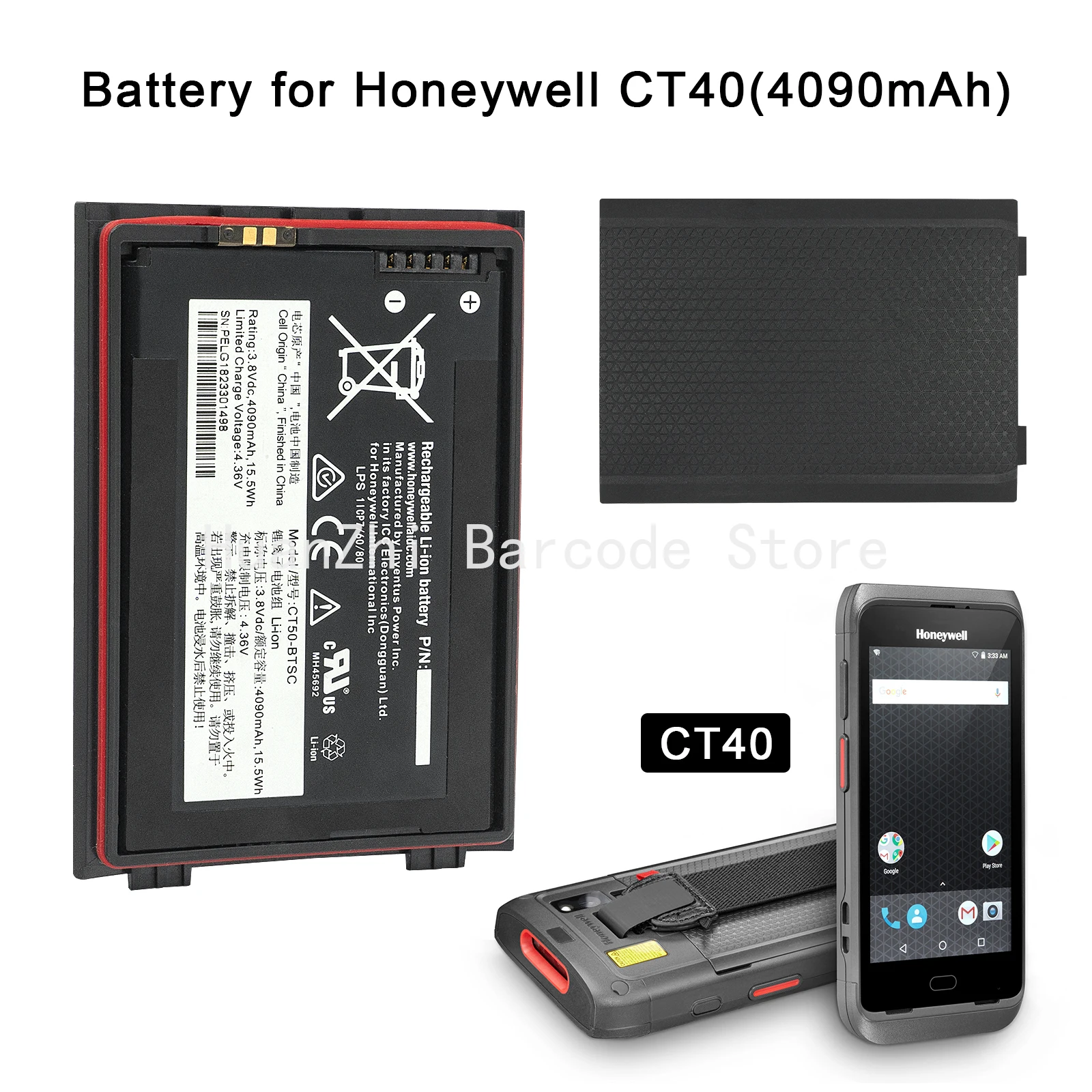 

5pcs 318-055-014 CT50-BTSC 4090mAh Battery for Honeywell CT40 CT45 CT40XP CT45XP CT47