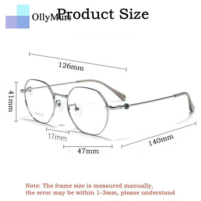 OLLYMURS خفيفة 9 جرام سبائك التيتانيوم المراهقين صبي وفتاة طالب نظارات ريترو البصرية وصفة طبية النظارات الإطار T1018F