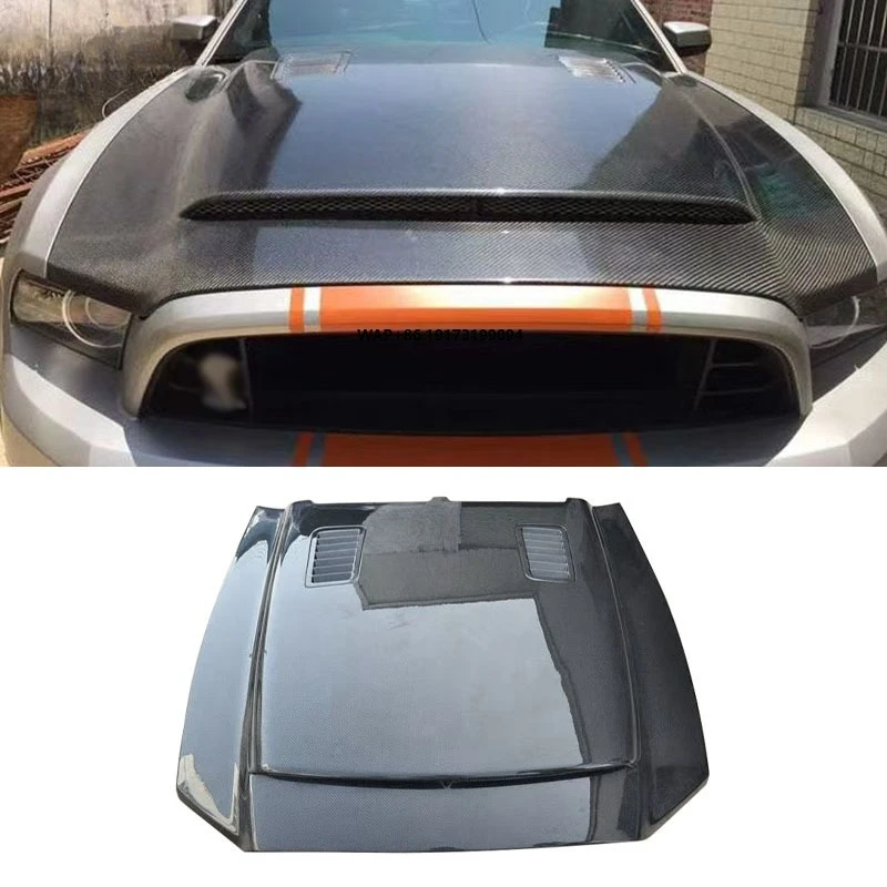 

2015-2017 for Mustang Coupe Convertible 2 Door GT500 Style Carbon Fiber Hood Air Vent Trim Bonnet Front Engine Valve Cover