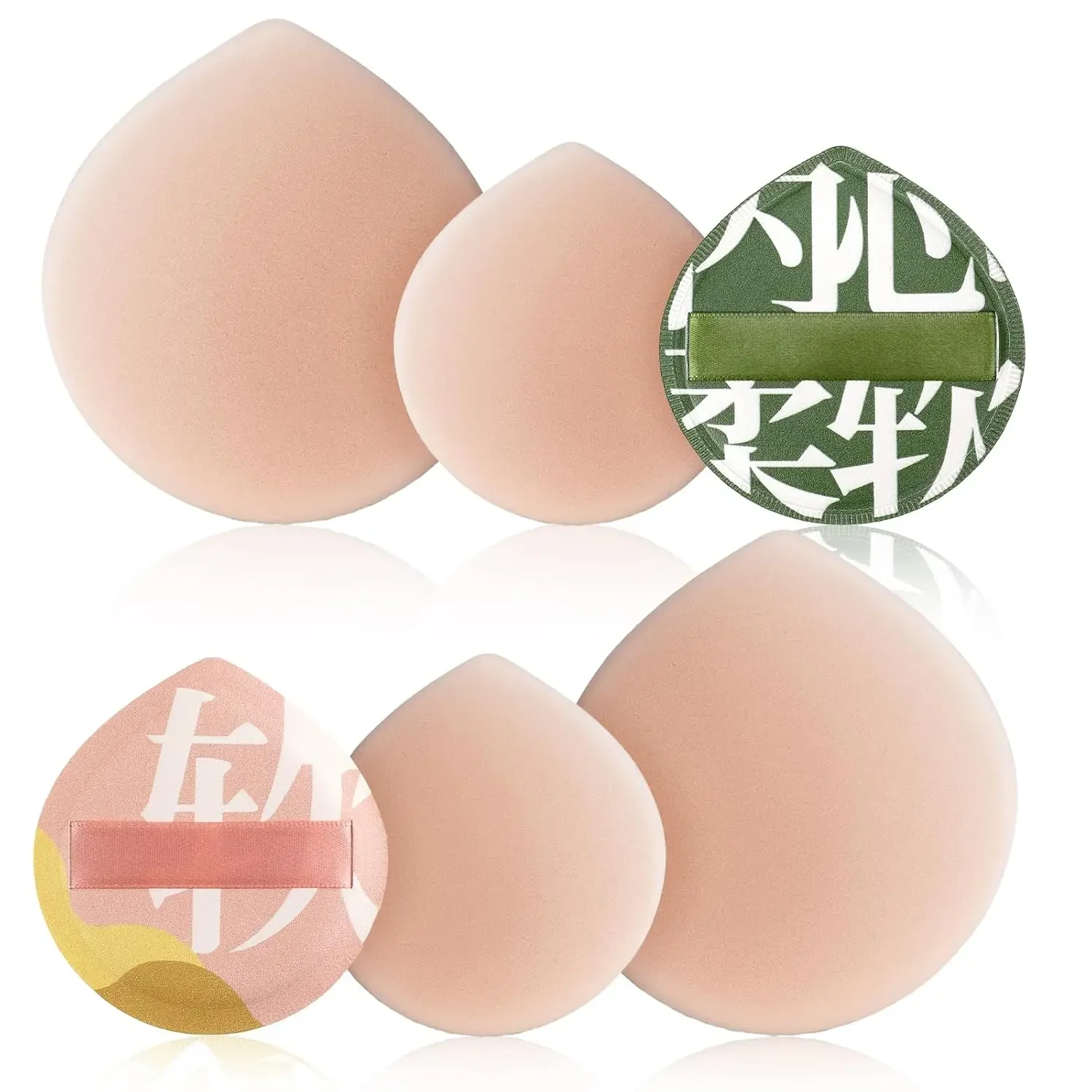 4 esponjas de maquillaje en forma de lágrima para base, corrector, crema y polvo, esponja suave, ideal para principiantes, XL/L