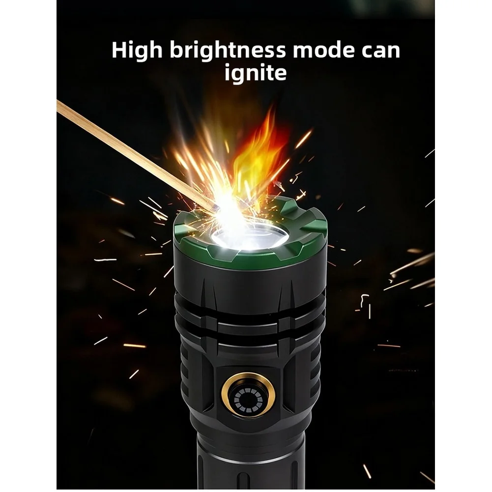 

Фонарь LED 3000 мАч, 2000 люмен, дальность 500 м, водонепроницаемый, корпус из аэрокосмического алюминия, с зумом, быстрая зарядка Type-C