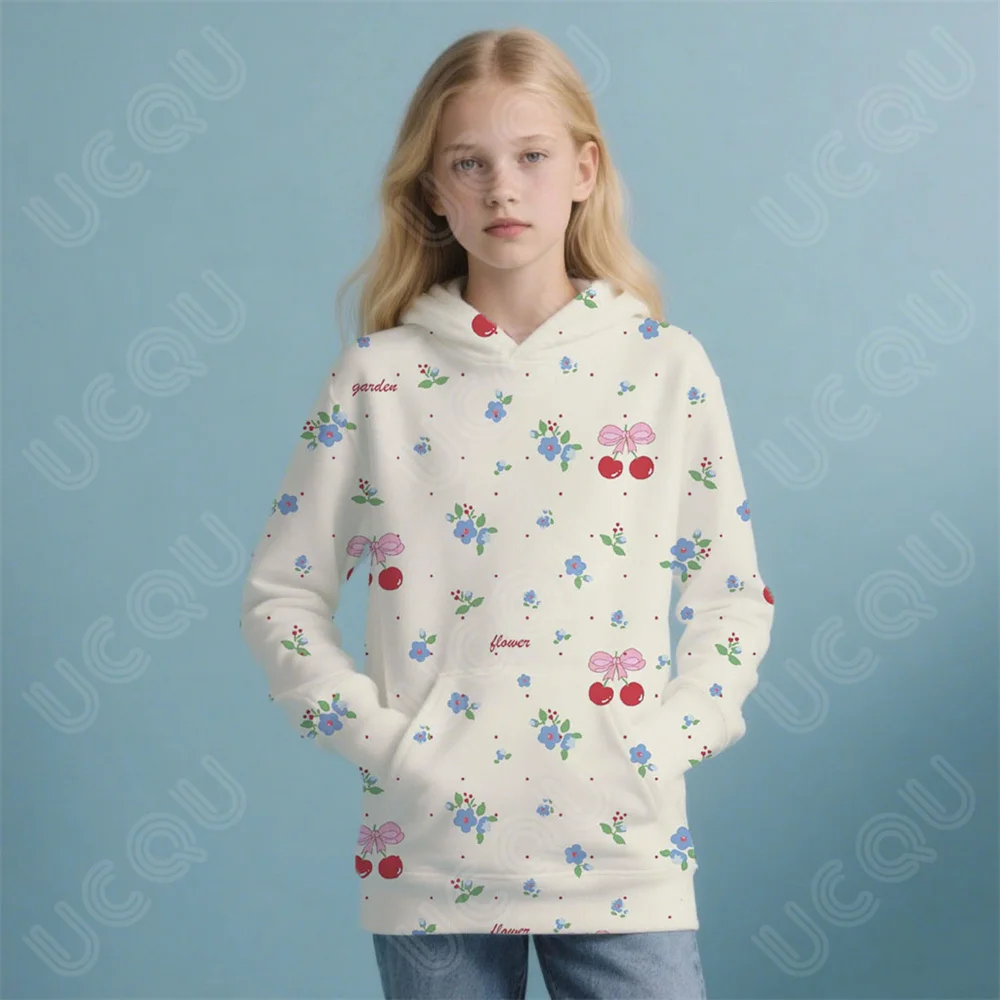 

Children's Clothing Hoodies Long Sleeve Children's Sweatshirt Children's Fashion Floral Print Girls' Summer Clothes Boy Top