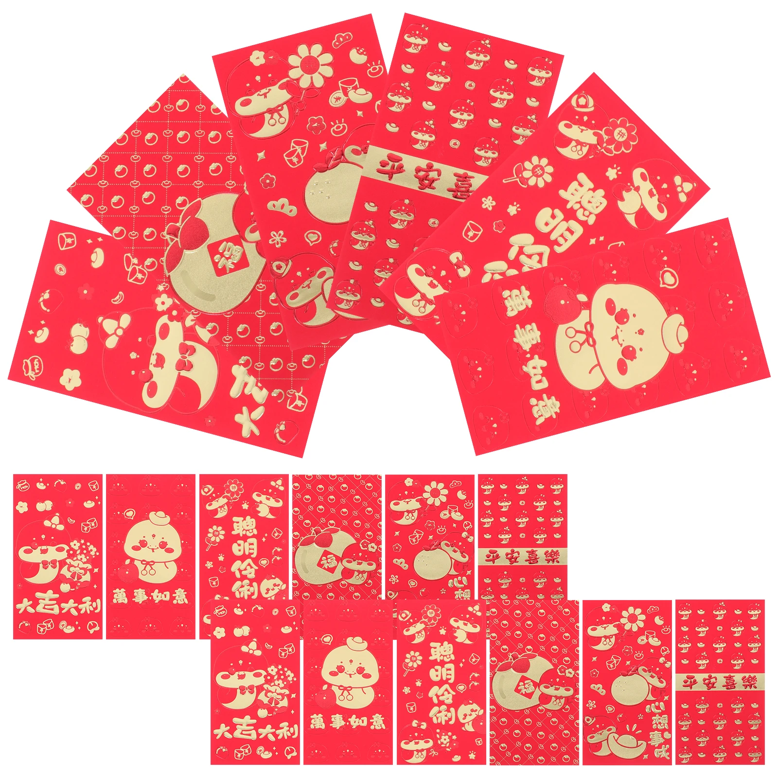 

36 Pcs Year of The Snake Red Envelope Bag Dragon Chinese New Envelopes 2025 Packet Money Current：208