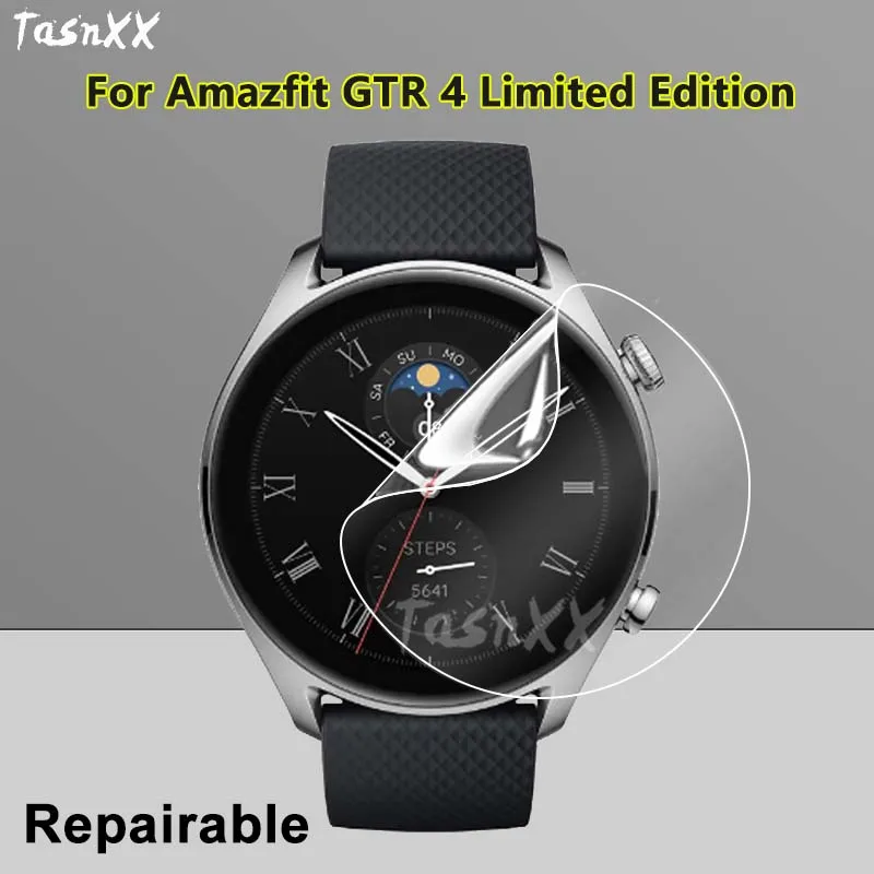 Ultra Clear Slim Screen Protector For Amazfit GTR 4 Limited Edition SmartWatch Soft TPU Repairable Hydrogel Film -Not Glass