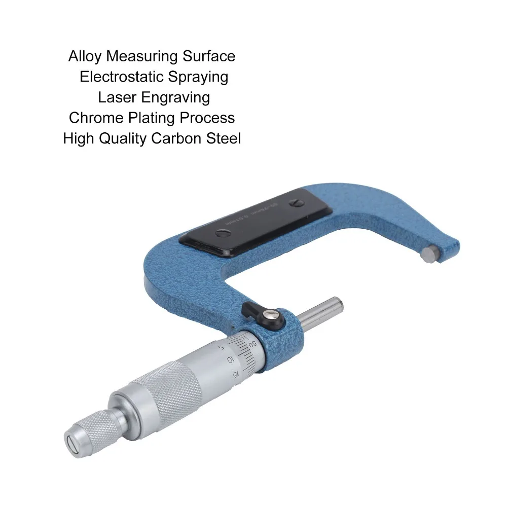 0.01mm Graduation Outside Micrometer Carbon steel 50-75mm Range Spiral Measuring Instrument Ratchet Stop Wrench Included