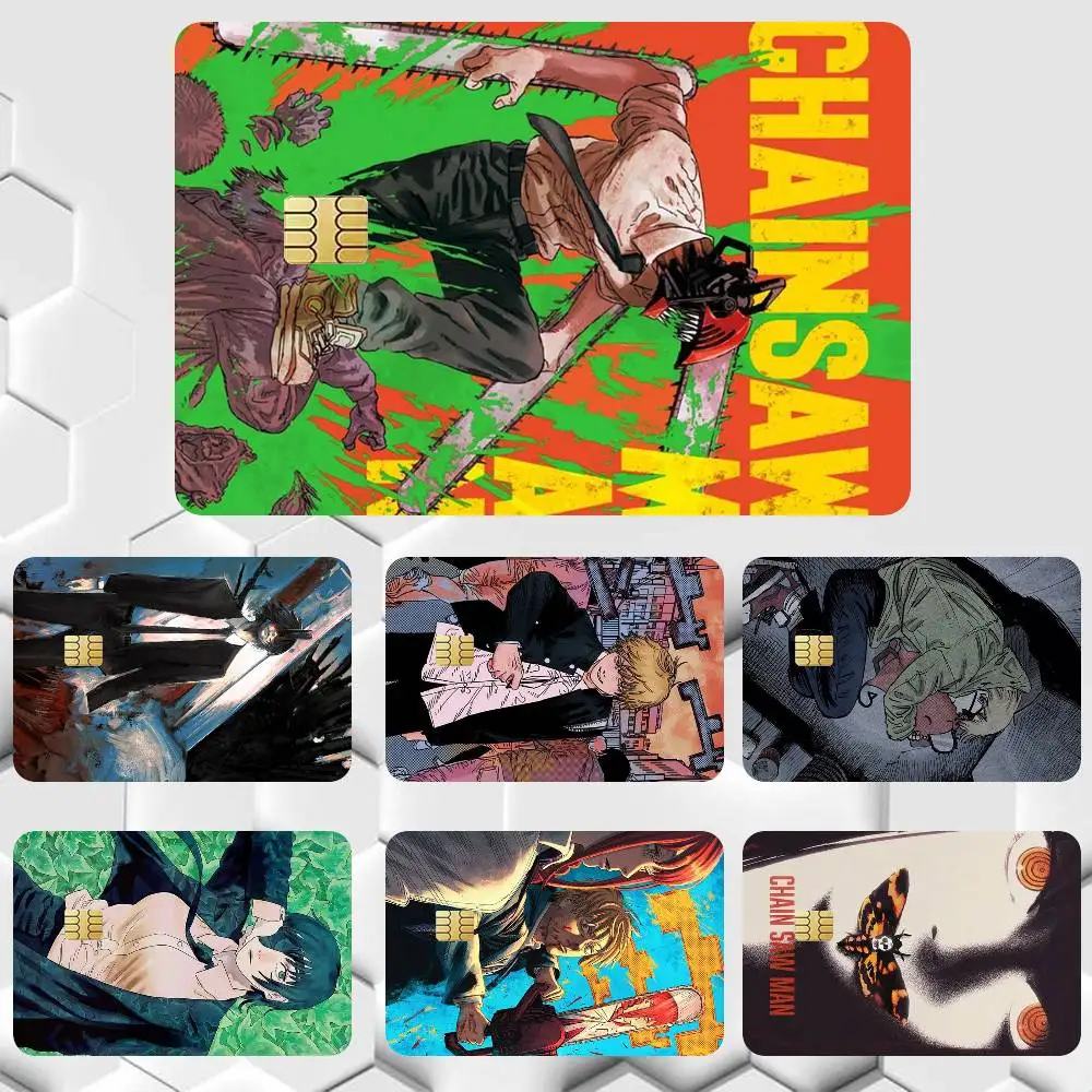 Denji Chainsaw man Manga  Sticker Film Tape Skin for Credit Card Debit Card Waterproof Stickers