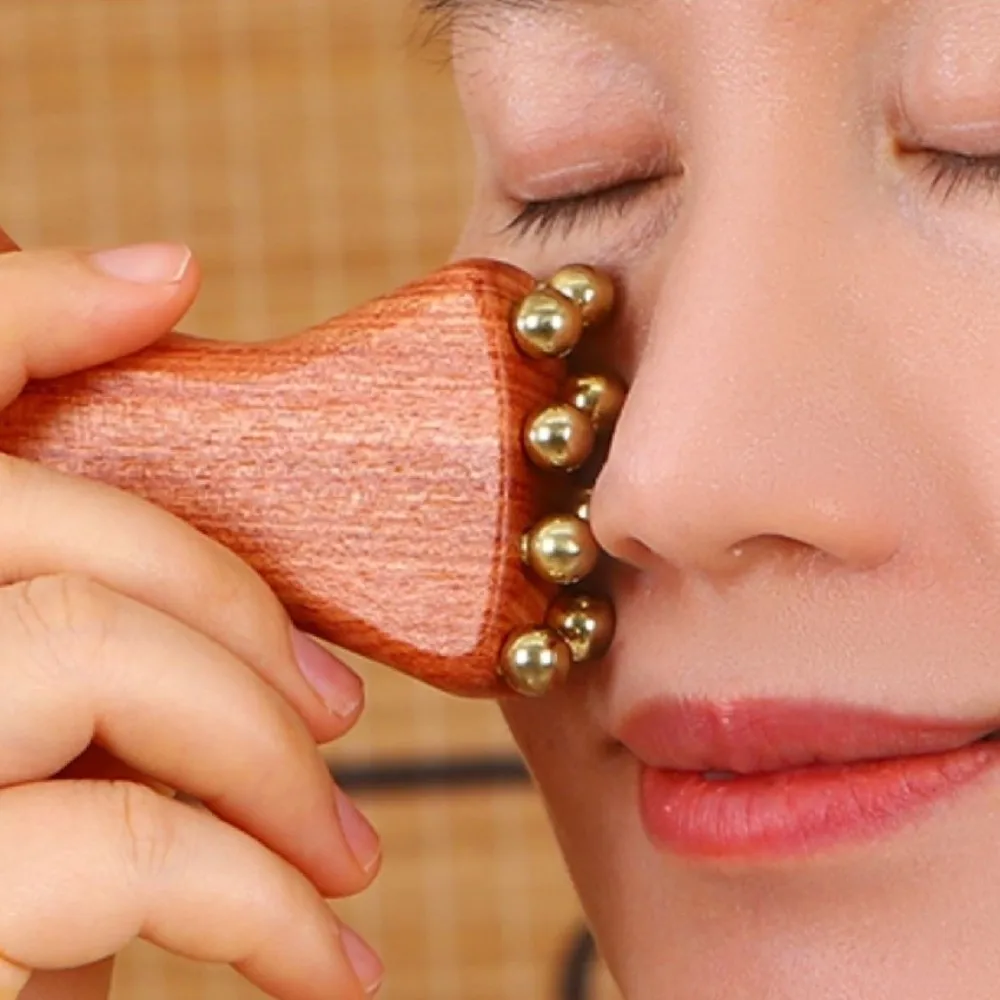 Reduce Puffiness Rosewood Massager Natural Material Face Lifting and Tightening Brass Meridian Brush Skin Scraping