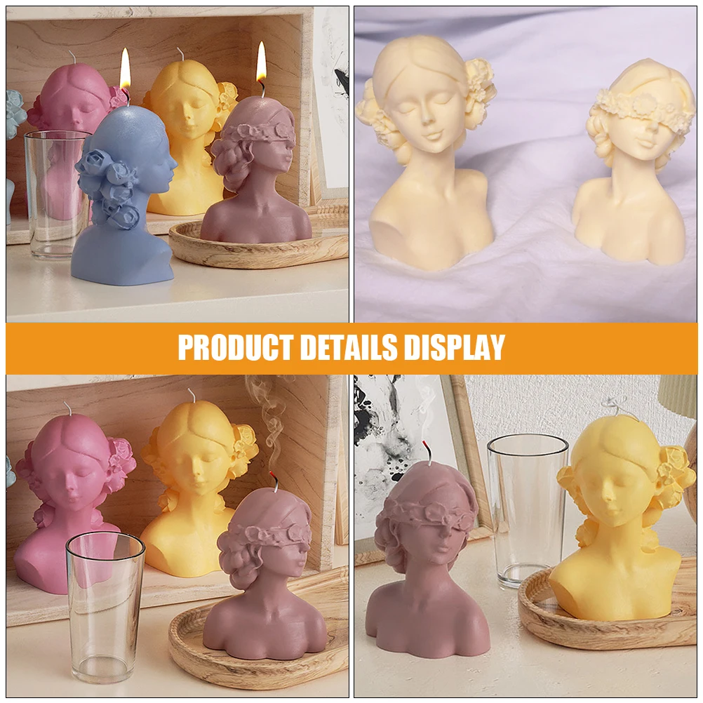 

2pcs Silicone Molds Diy Scented Making Mold Crafts Decor Fondant Molds Flexible Unique Shape Handmade Supplies
