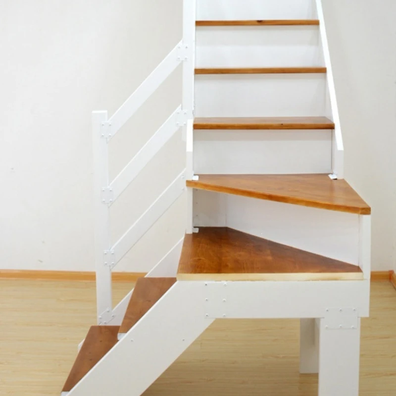 Integral stairs, duplex solid wood stairs, household integral corner wooden ladders
