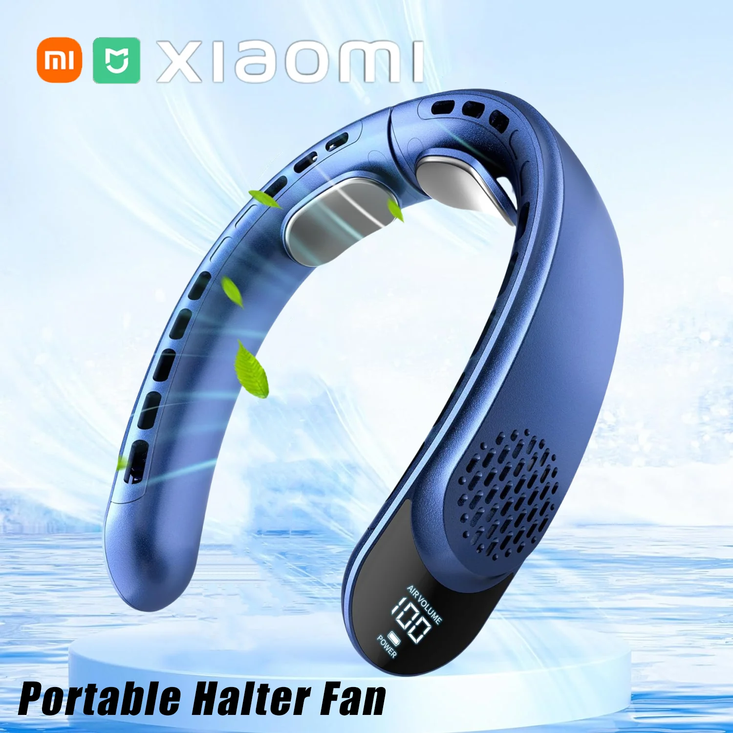 

Xiaomi 3 Speeds Portable Neck Fan 4 Turbo Hands Free Bladeless Neck Cooler 4000mAh Battery Personal Wearable Fans 360° MIJIA