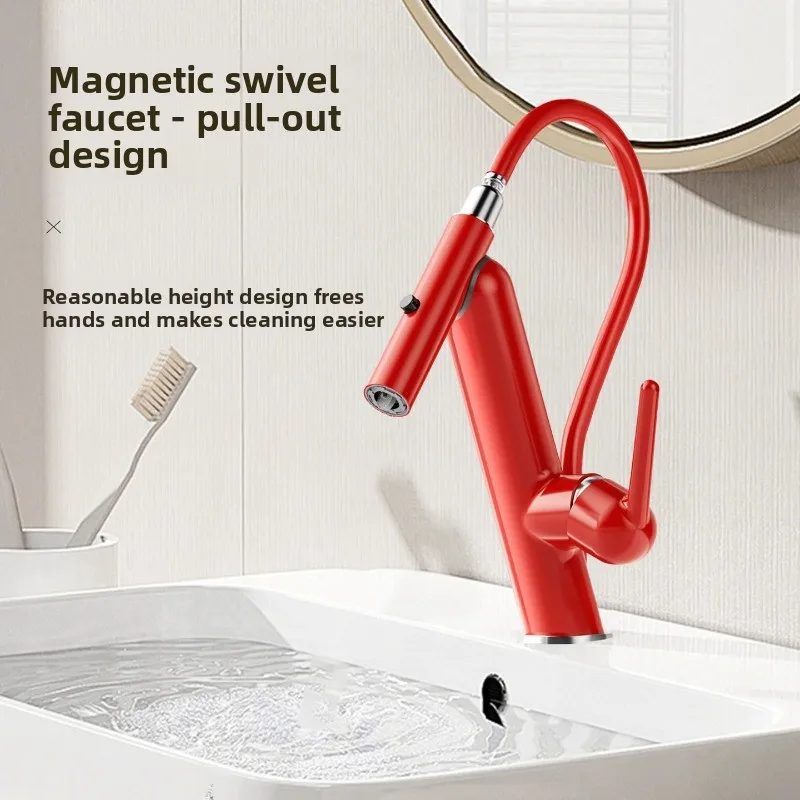 Magnetic Reset Bathroom Basin Faucet Cold Hot Water Swivel Multifunctional Sink Tap