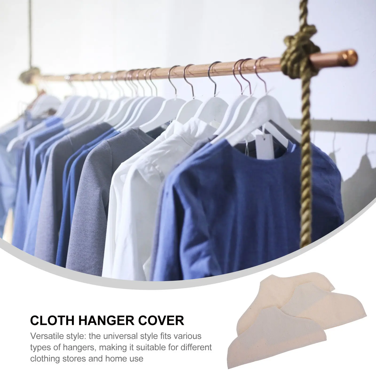 

Набор из 3 чехлов для вешалок для одежды: хлопково-льняные, нескользящие, дышащие, для гардероба и магазинов одежды