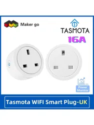 TASMOTA 16A ESP8285 WiFi Plug Works With Home Assitant Electric Consumption Monitoring UK Standard
