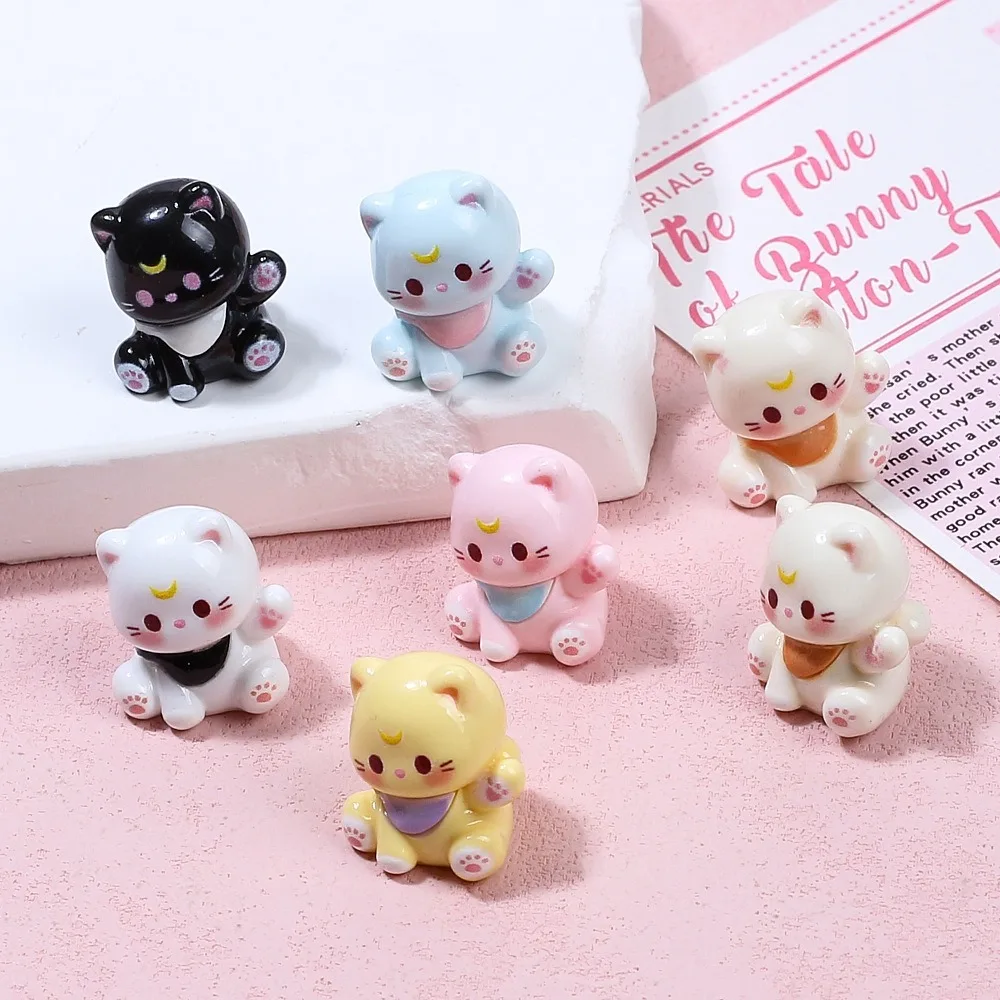

10Pcs Kawii Mini resin 3D cat Series Miniature Flat Back Cabochons For Hairpin Scrapbooking DIY Home Decor Craft Accessories