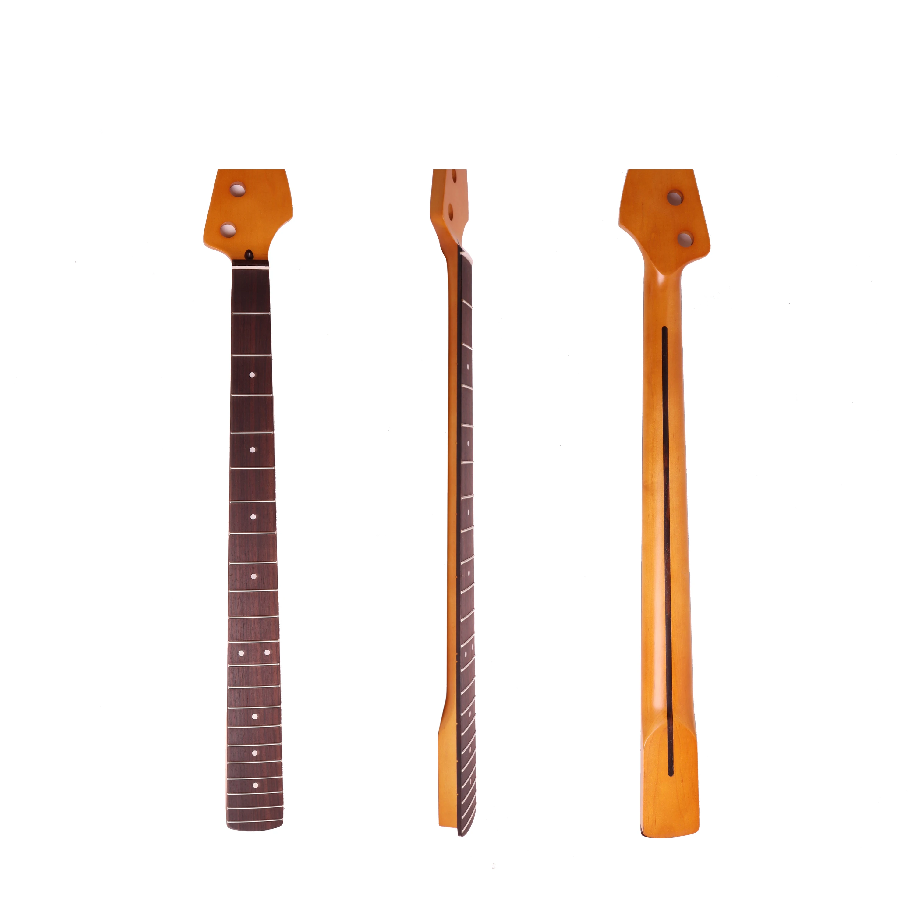 

Hooqu 4 Strings Precision Bass Guitar Neck Rosewood Fretboard Maple Neck 12" Radius 18 Mm Holes 21 Frets Satin Finish