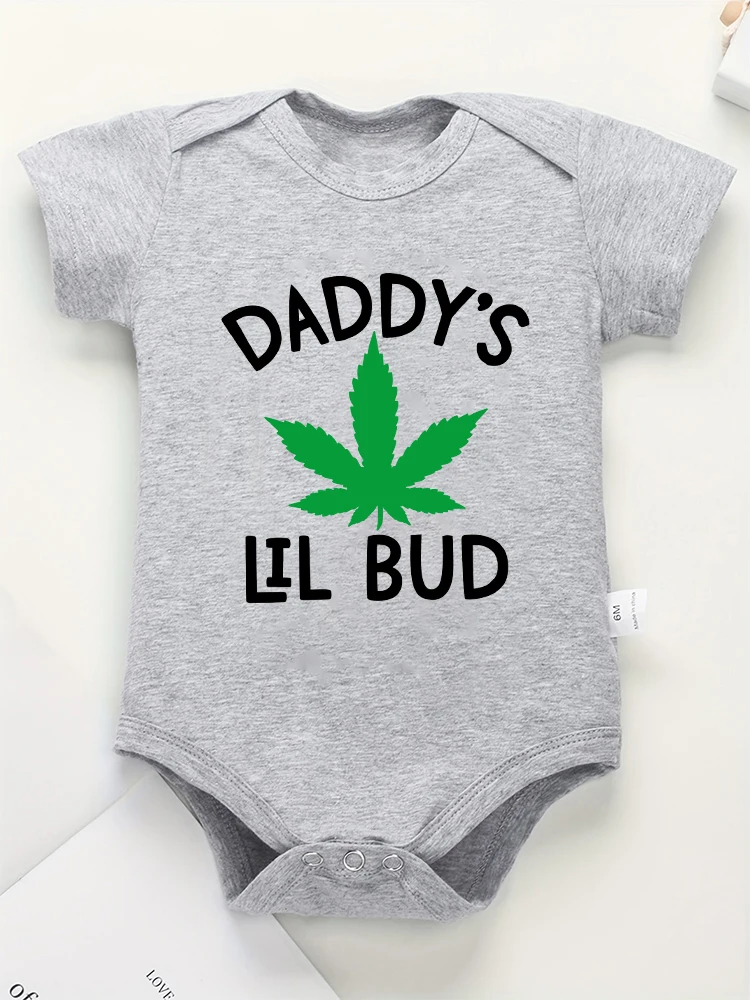 Daddy\'s Lil Bud Newborn Boy Onesie estetyczne Cute Baby Girl ubranka moda lato dom dorywczo stroje dla niemowląt wysokiej jakości tanie