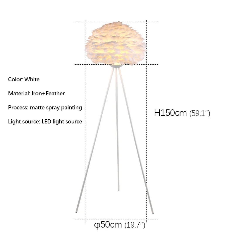 Imagem -06 - Aosong-nordic Pena Lâmpada de Assoalho Luz Led Criativa Luz Decorativa em pé Família Arte Romântica Sala de Estar e Quarto