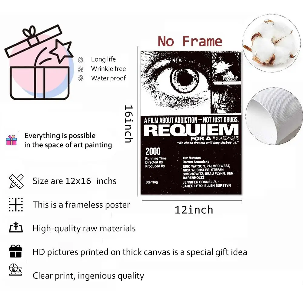 Movie Tragedy Requiem For A Dream Painting Calligraphy Wall Art Mural Living Room Canvas Decor Gifts