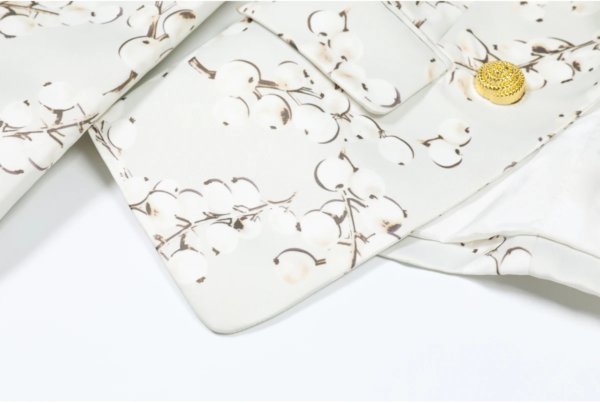 Moda primavera outono impresso manga longa fino ajuste jaqueta blazer feminino para escritório e uso casual