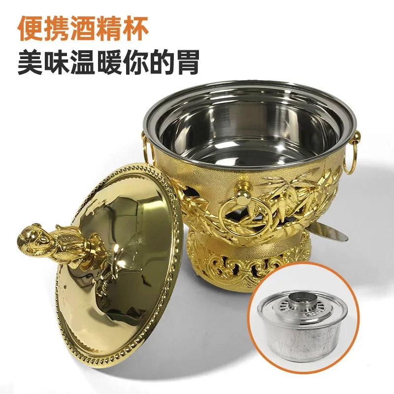 Cross border Supply New Product Alcohol Stove Self service Small Hot Pot Home Single person Shuasha Pot Stainless Steel Small