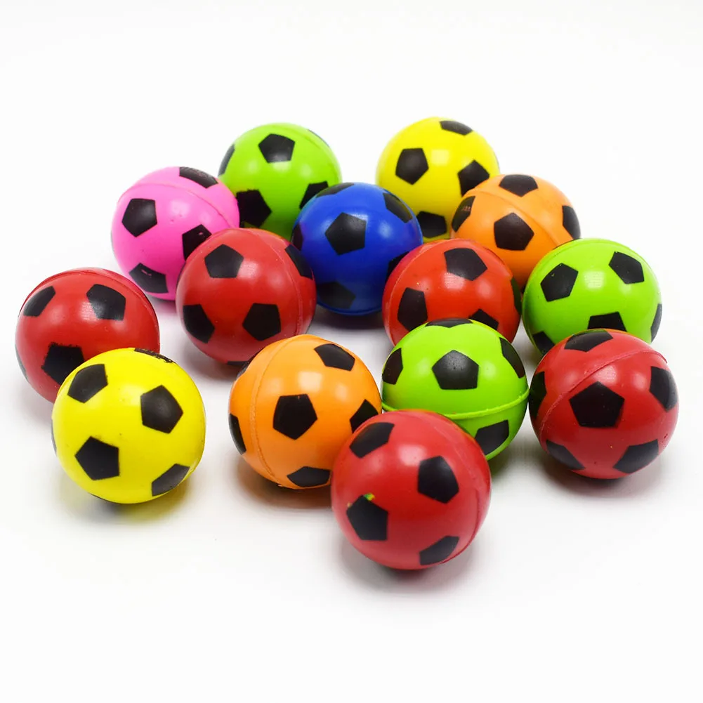 6 Pcs 30mm Color Elastic Small Soccer Modeling Bouncy Ball Simulation Soccer Bouncy Ball Outdoor Parent-child Sports Toys