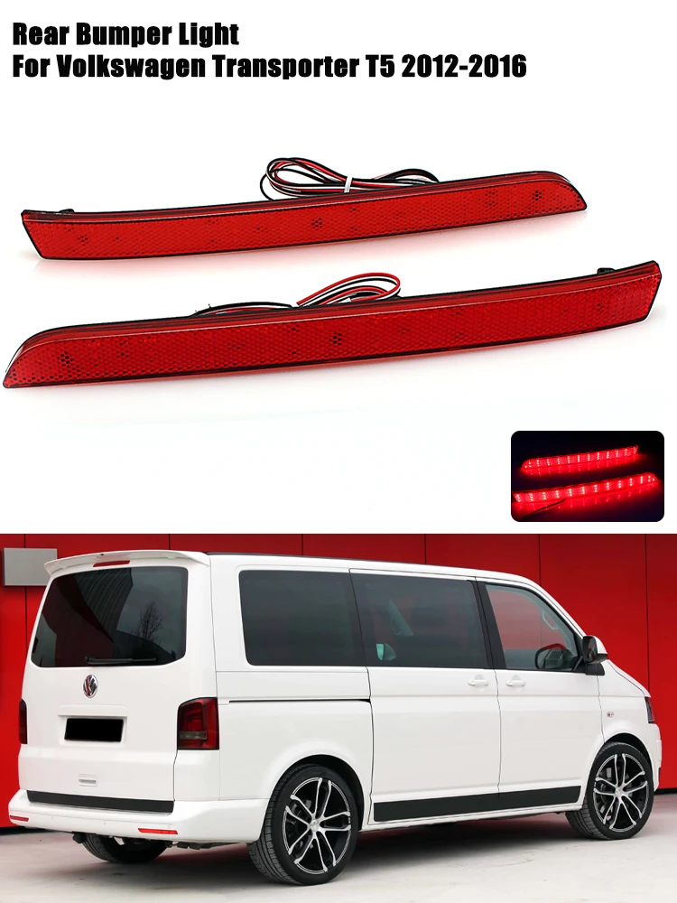 LED 2pcs Rear Bumper Brake Light For Volkswagen Transporter T5 2012-2016 for Caravelle Multivan Tail Stop Low Position Fog Lamp