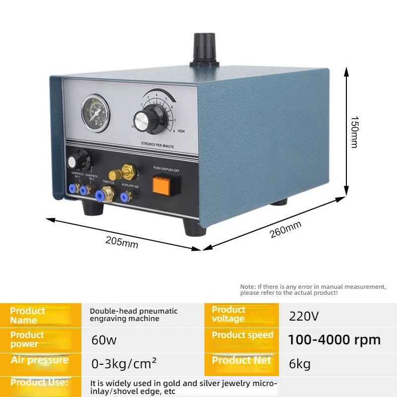 E03 Pneumatic Impact Engraving Machine, Graver Mate Jewelry Engraver Single Head