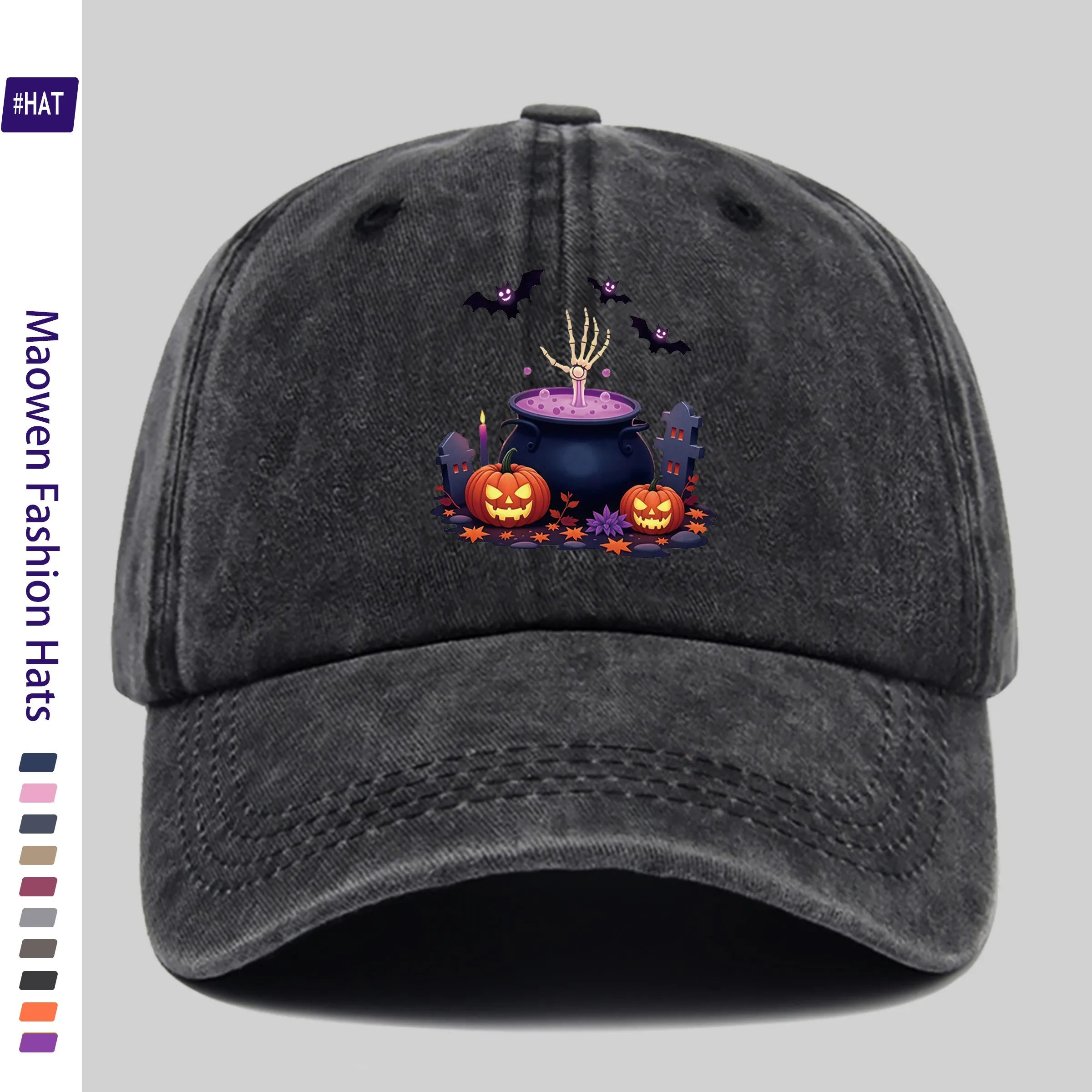 1pc Magic Crucible Skull Hand Pumpkin Tombstone Bat Cute Halloween Cartoon Painted Pattern Hot Stamped Printed