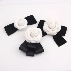 Retro Big Camellia Flower Collar Pins Coat Brooch Pin