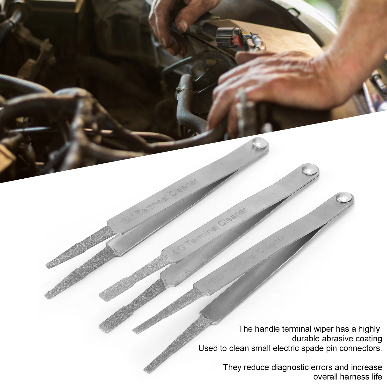 Alat Pengkabelan Terminal Pembersih Terminal Set Alat Perangkat Keras Perbaikan Otomatis untuk Konektor Pin Sekop Listrik Kecil