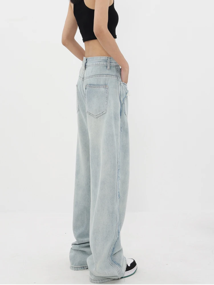 American Vintage Y2k Fashion Women Harajuku Jeans Punk Loose Casual PocketDenim Cargo Pants Baggy Streetwear Long Trousers Tide