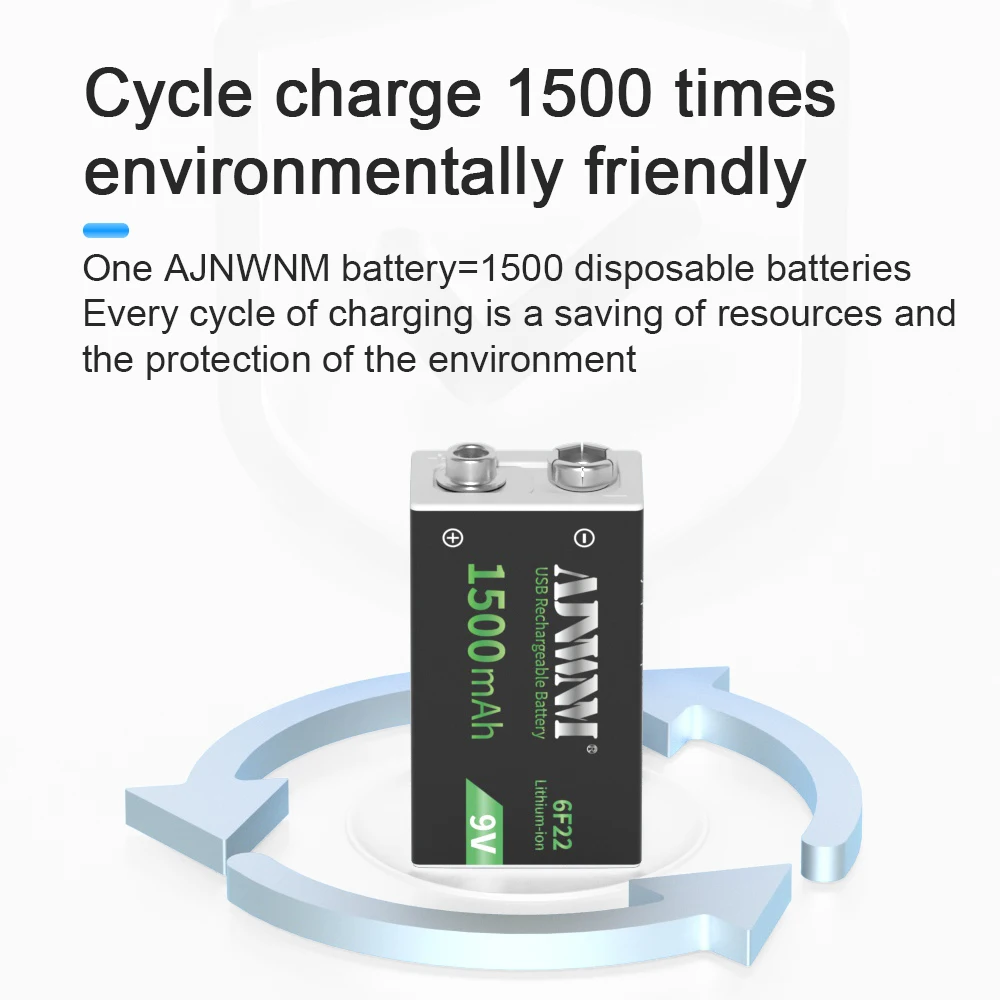 1500mAh Type-C USB 9 볼트 리튬 이온 충전지 6F22 9V 리튬 이온 리튬 배터리 RC 헬리콥터 모델 마이크 장난감