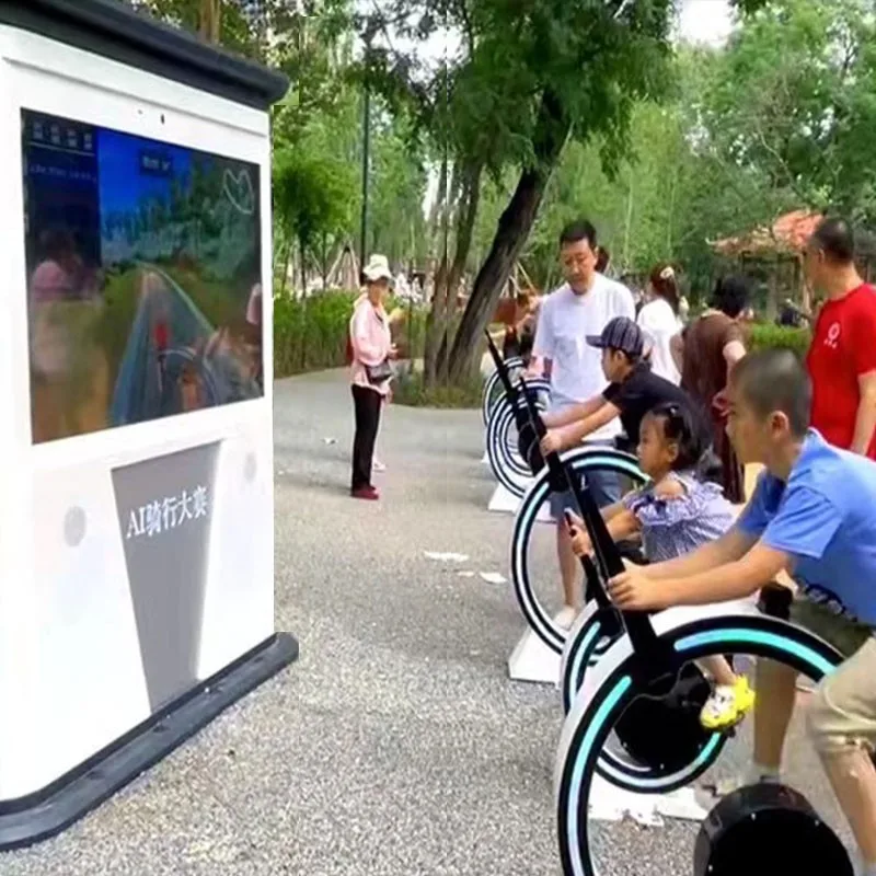 

Smart AR Interactive Luminous Kids Riding Bike Dynamic Bicycle playground amusement device game excises facility