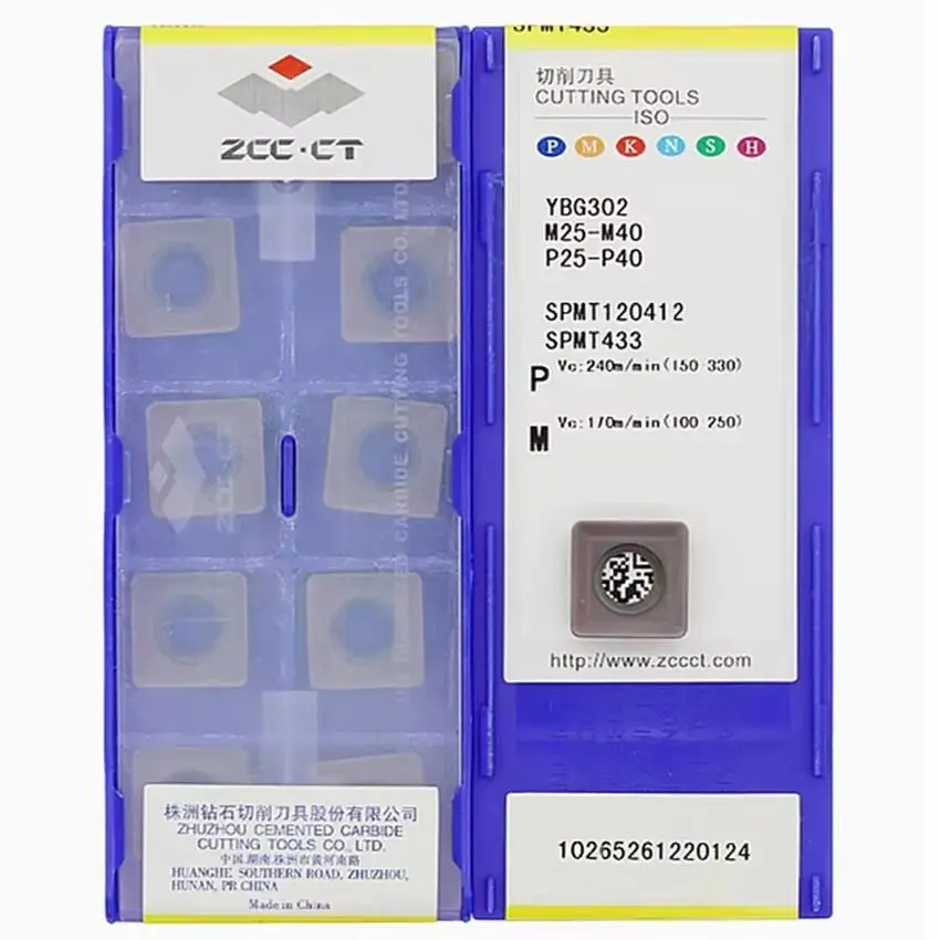 

SPMT120412 YBG302/SPMT120416 YBG302/SPMT120420 YBG302/SPMT120430 YBG302 ZCC.CT CNC blade carbide inserts milling tools 10pcs/box
