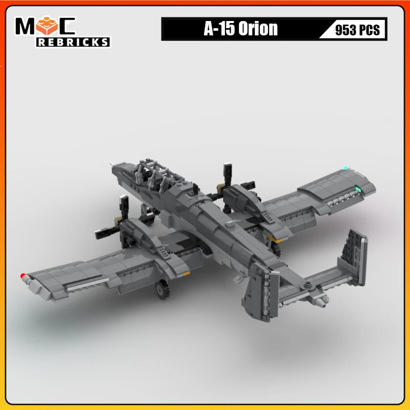 MOC construction nuits A-15 Orion attaque combattant modèle WW2 avion bricolage assemblage Collection Kit briques jouets enfant cadeau de noël