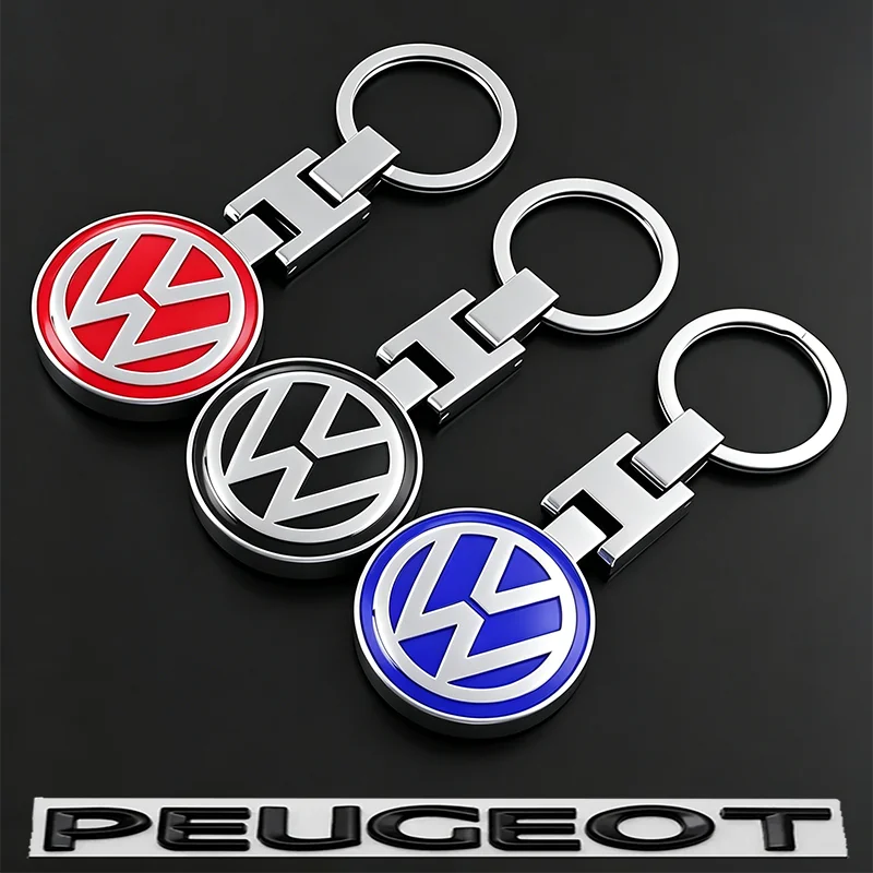 3D Metall Auto-Logo Schlüsselanhänger Zubehör Reifenventil für VW GTI Golf Polo Passat CC Tiguan T-ROC Jetta Arteon Beetle MK7. – Detail 1