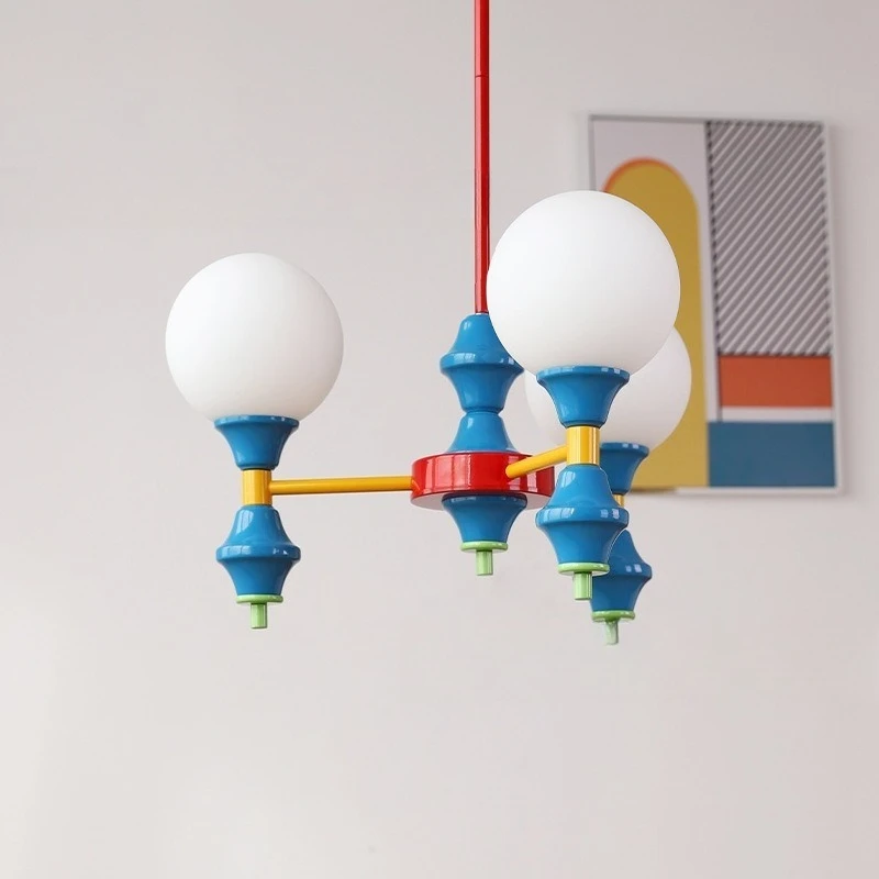 Medieval chandelier contrasting colors, living room Nordic bedroom   study dining  model room lamps c