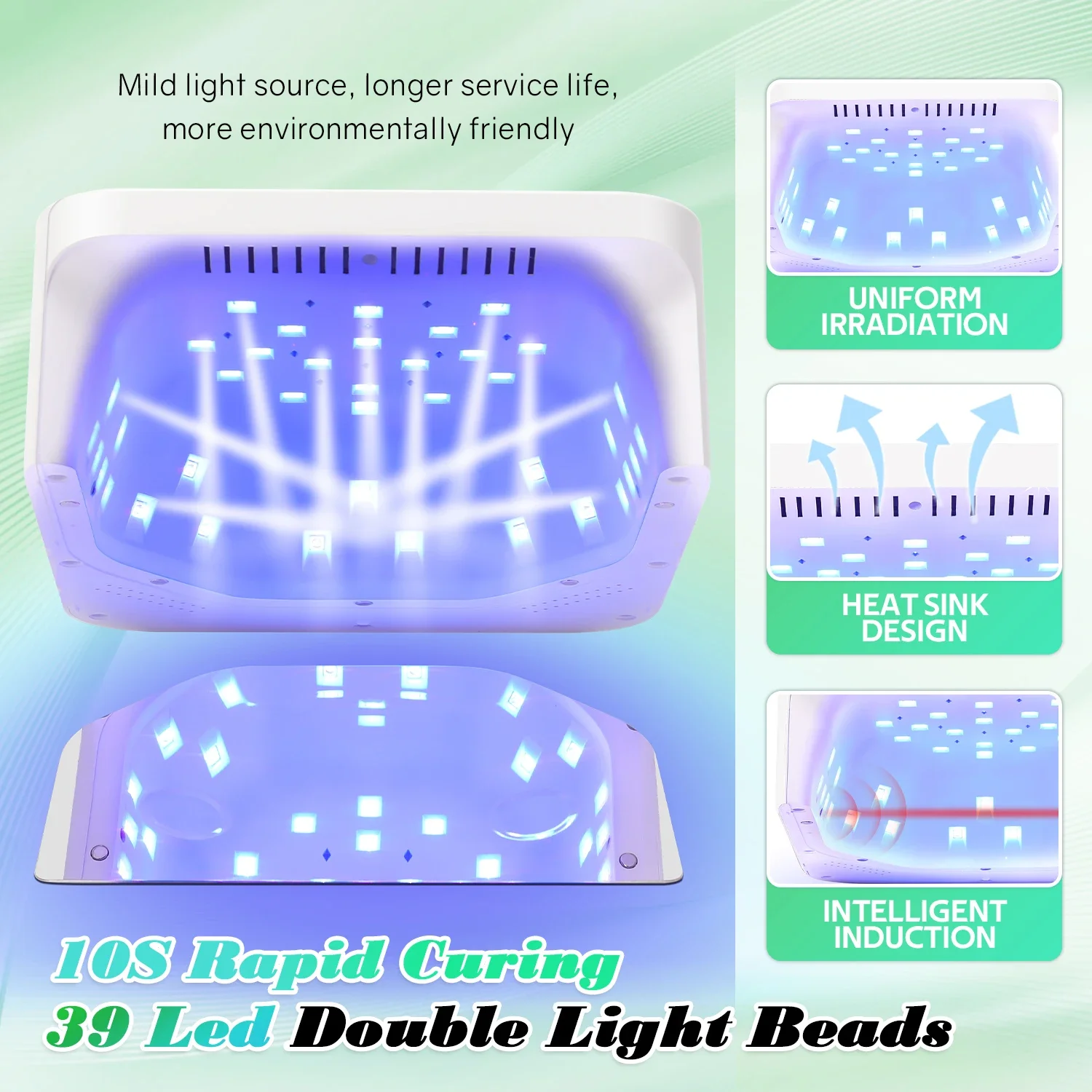 39LEDS Nail Drying Lamp UV Light For Gel Nails With LCD Screen Rechargeable Lamp For Manicure Professional Manicure Equipment
