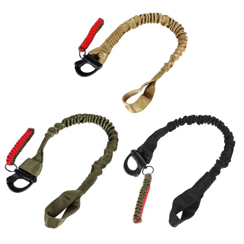 Elastisch outdoor tactisch veiligheidskoord Intrekbare retentieriem Quick Release Safety Sling Lanyard Duurzaam DropShipping