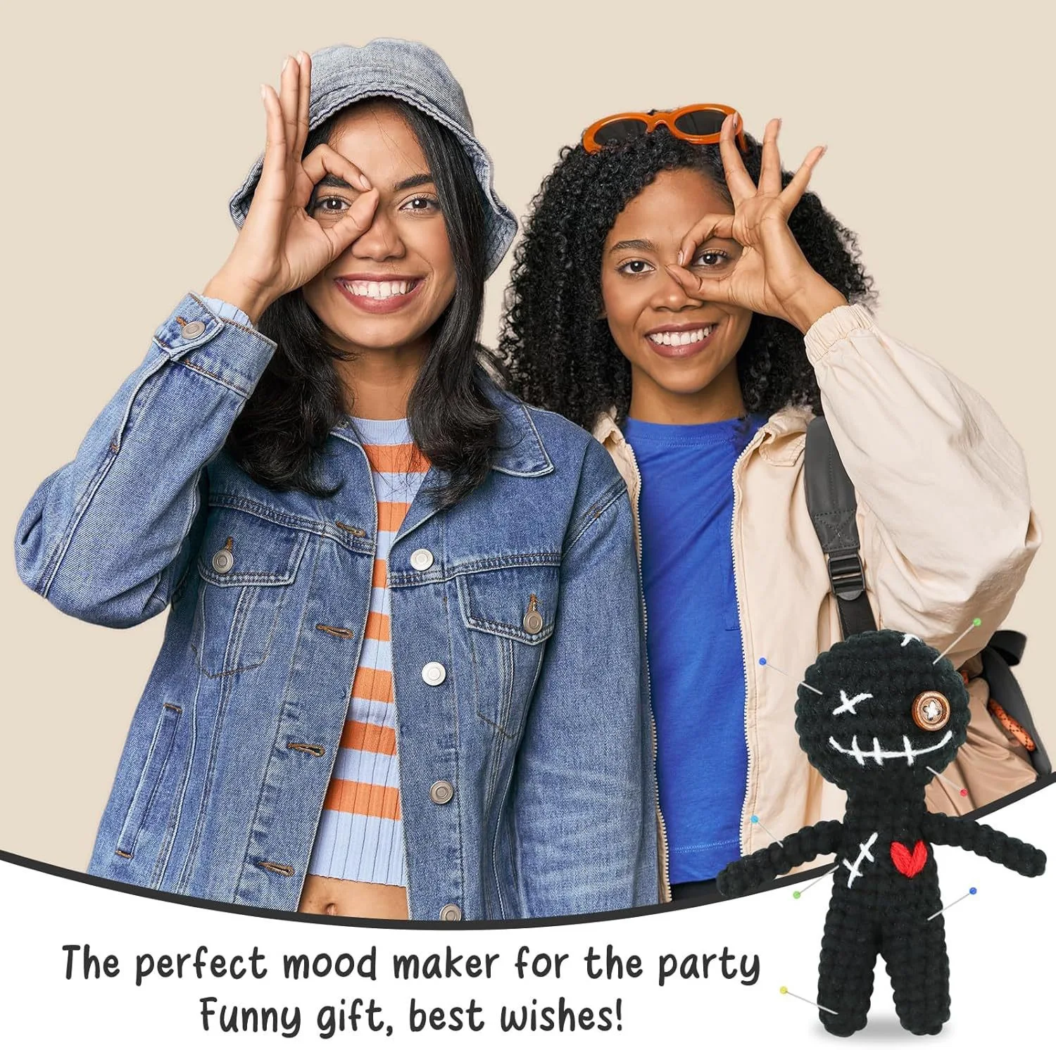 قلادة تزيين دمية وجه كروشيه مصنوعة يدويًا جديدة عبر الحدود