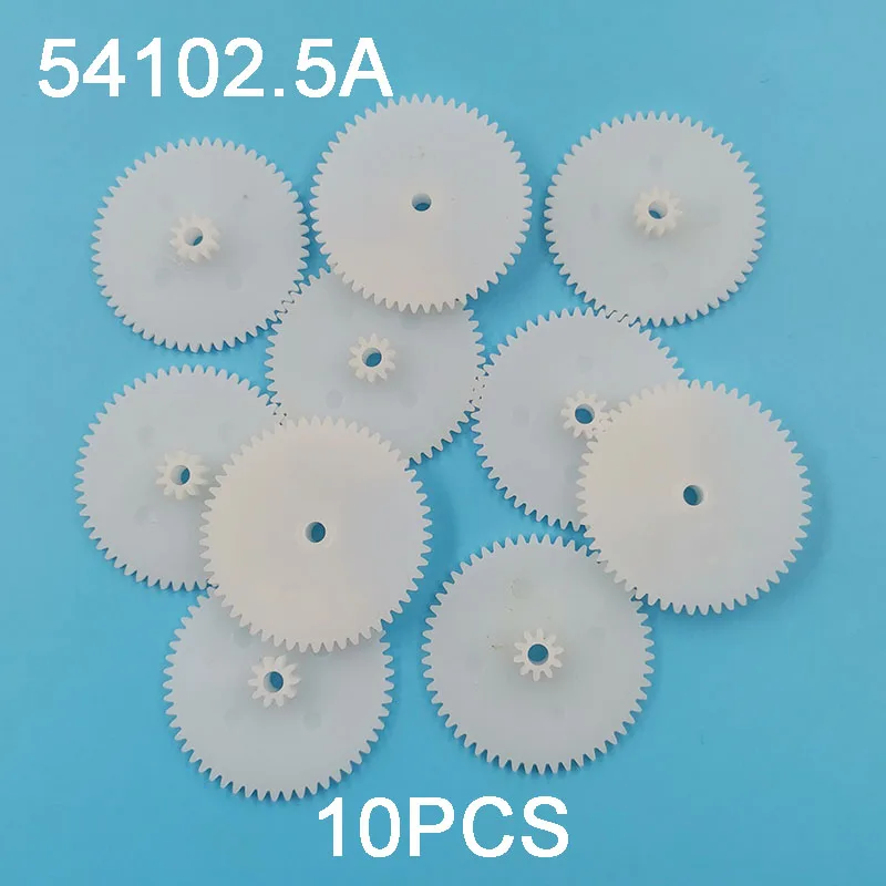 54102.5A 0.5M Duplicate Gear Big 54 Teeth Diameter 28mm Small 10 Tooth OD 6mm 54T+10T POM Plastic Duplex Gears Toy Parts