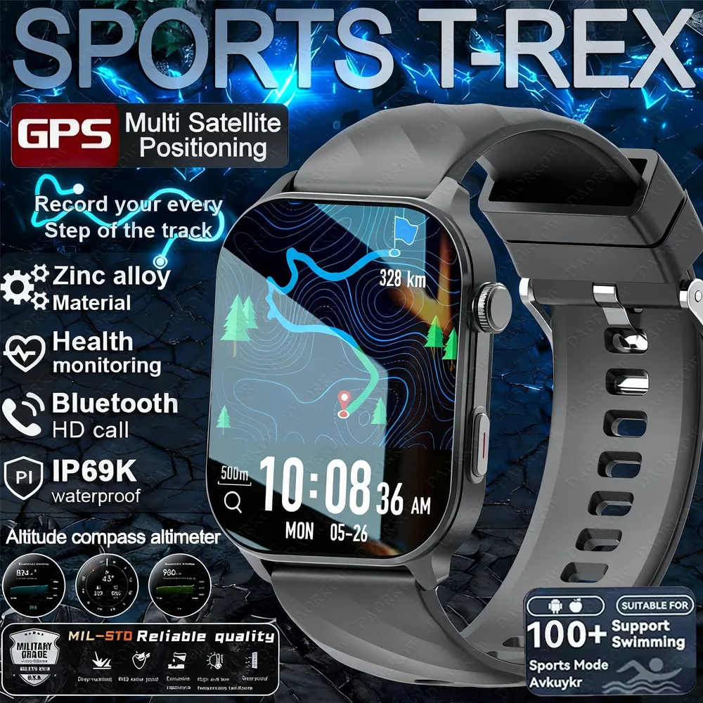 

DAORKOW GPS sports smartwatch IP68 waterproof compass built-in dual-band GPS Compass altimeter Bluetooth call outdoor smartwatch