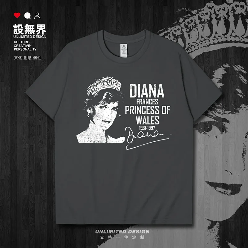 Célébrité Diana Spencer royaume-uni carité ange princesse des personnes nouveaux hauts t-shirt à manches courtes vêtements coton hommes 01