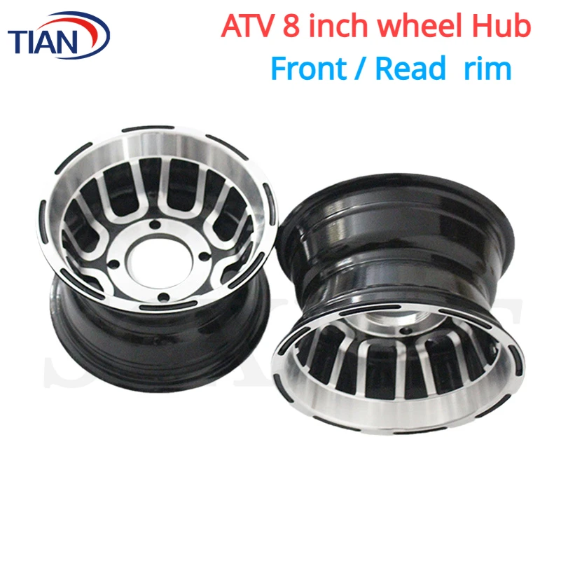 8 Inch 19/21×7-8 18×9.50-8 Front Rear Wheel Hub Vacuum Aluminium Rim 8×5” for Quad Chinese ATV 4Wheel Motorcycle Beach Car Kart