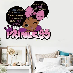 Big eyes Cute princess Wall Stickers For Kids Room mural Fairy tale Cartoon decals DIY Decor Girl's Room Decoration gift.