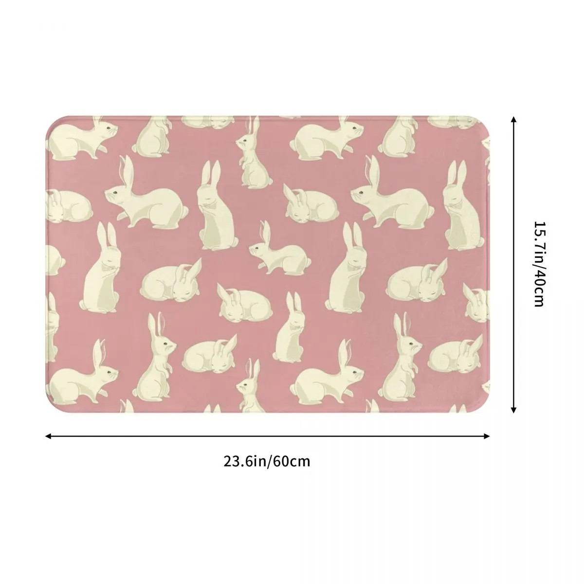 Cute Pink Love Rabbit Pattern Doormat Absorbent Mat Carpet Rug Kitchen Entrance Home Floor Mat for Balcony Footpad Mats