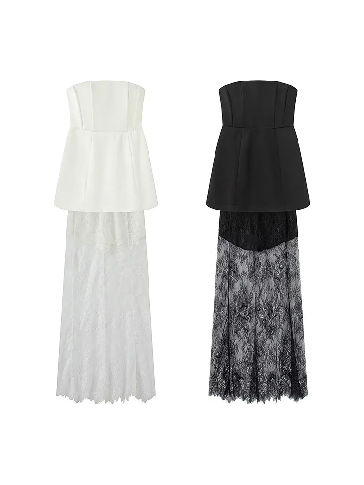 SIYANG Women Fashion 2 Piece Sets Solid Backless Zipper Corset Tops & Vintage High Waist Skirt Female Chic Lady Skirts Set