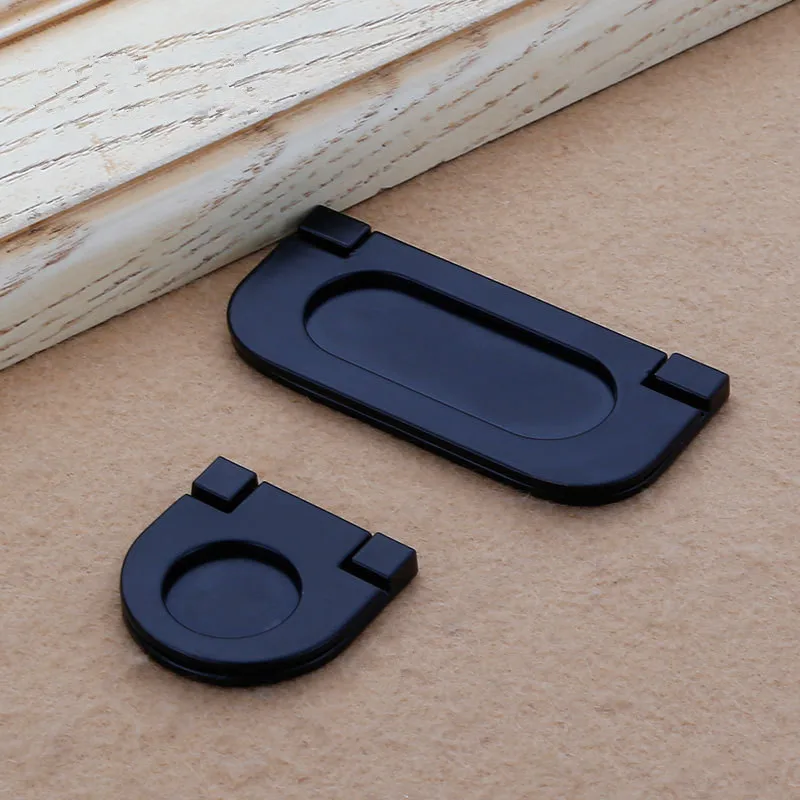 KK&FING Zinc Alloy Hidden Cabinet Door Handles Recessed Pulls Bedroom Wardrobe Door Tatami Knobs Furniture Handle Hardware